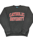 Champion Vintage Dark Grey Catholic University Spellout Sweatshirt