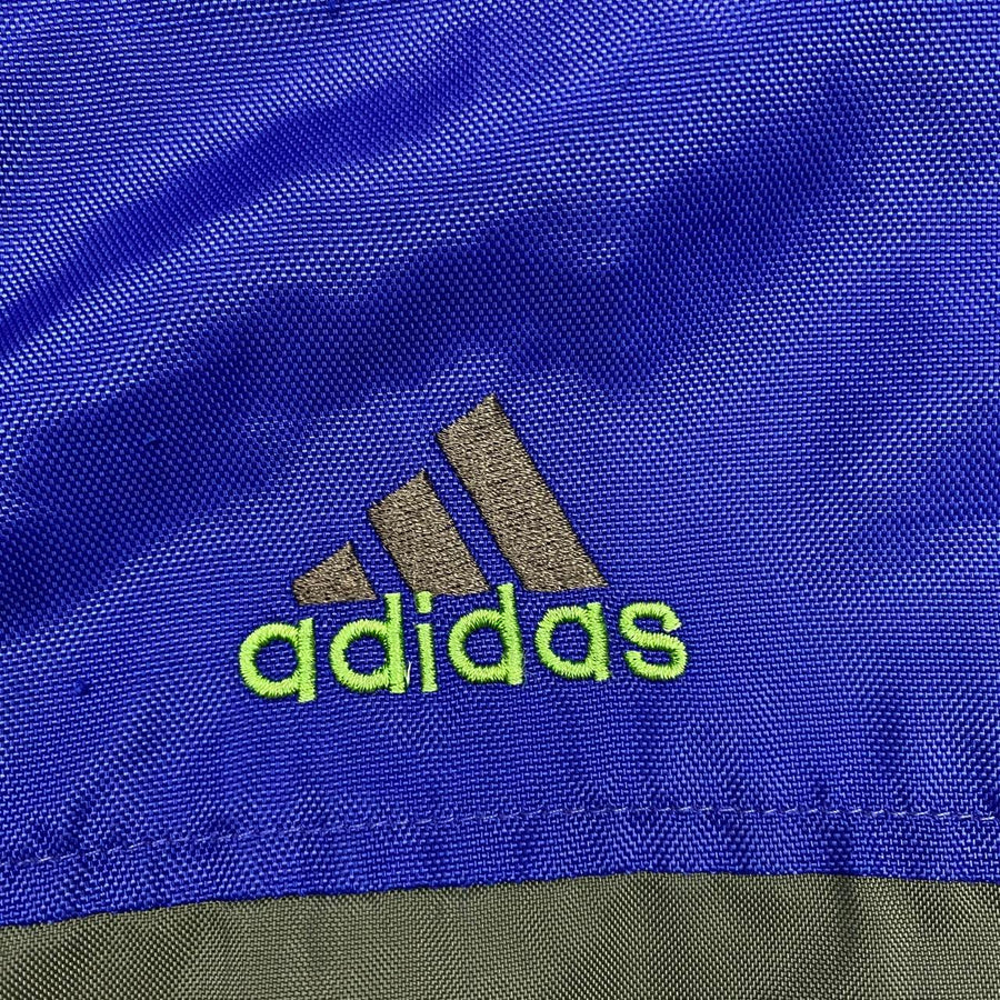 Adidas Vintage Khaki & Blue Retro Zip-Up Padded Hooded Jacket