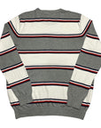 Tommy Hilfiger Vintage Grey & White Fine Knit Striped Jumper