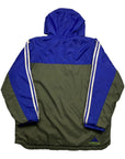 Adidas Vintage Khaki & Blue Retro Zip-Up Padded Hooded Jacket