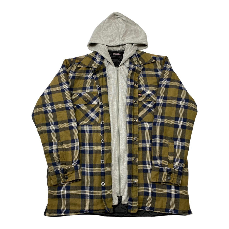 Dickies Vintage Khaki Checked Zip-Up Hooded Jacket