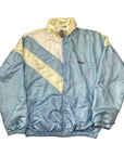 Ellesse Vintage Zip-Up Light Blue & Cream Nylon Retro 80s Track Jacket