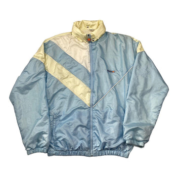 Ellesse Vintage Zip-Up Light Blue & Cream Nylon Retro 80s Track Jacket