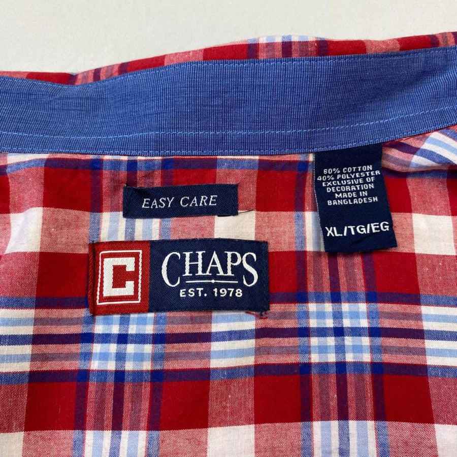 Chaps Vintage Red & Blue Checked Vintage Long-Sleeved Shirt