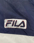Fila Vintage Blue White & Red Retro Hooded Zip-Up Puffer Jacket