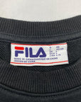 Fila Vintage Black Sweathshirt with Mulit-Coloured Spellout to Chest