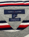 Tommy Hilfiger Vintage Grey & White Fine Knit Striped Jumper