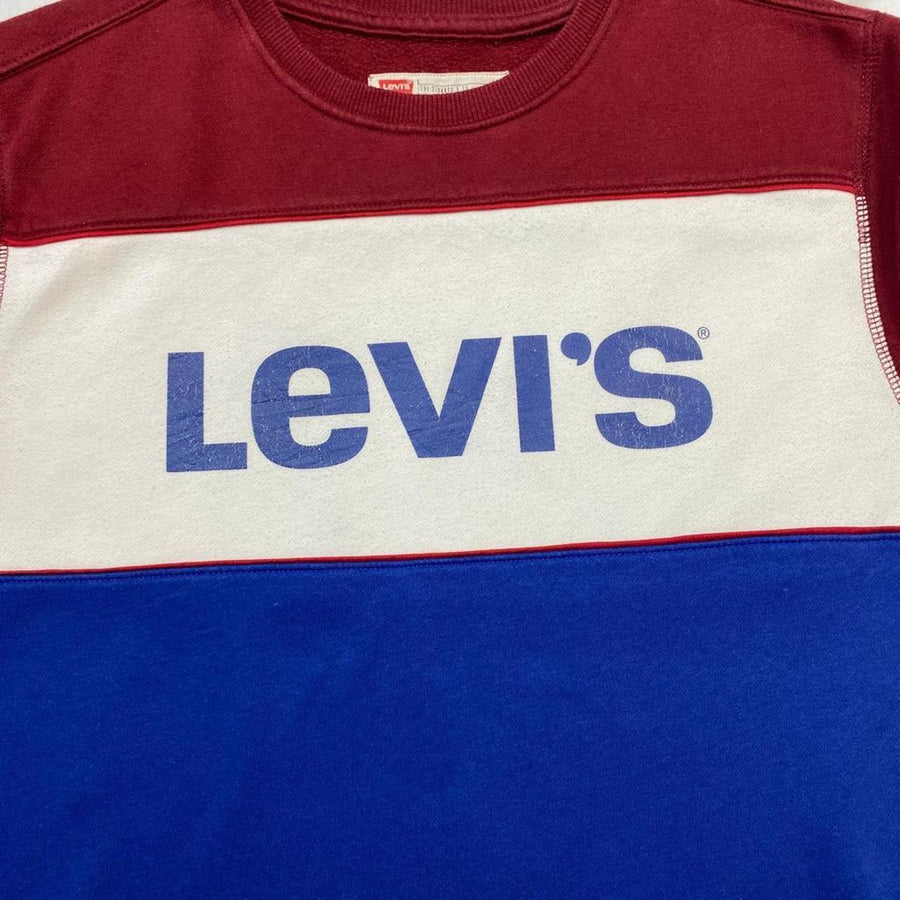 Levi's Vintage Burgundy Blue & Cream Spellout Sweatshirt