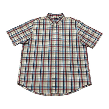 Chaps Vintage Short-Sleeved Checked Shirt - Cream / Red / Blue