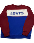 Levi's Vintage Burgundy Blue & Cream Spellout Sweatshirt