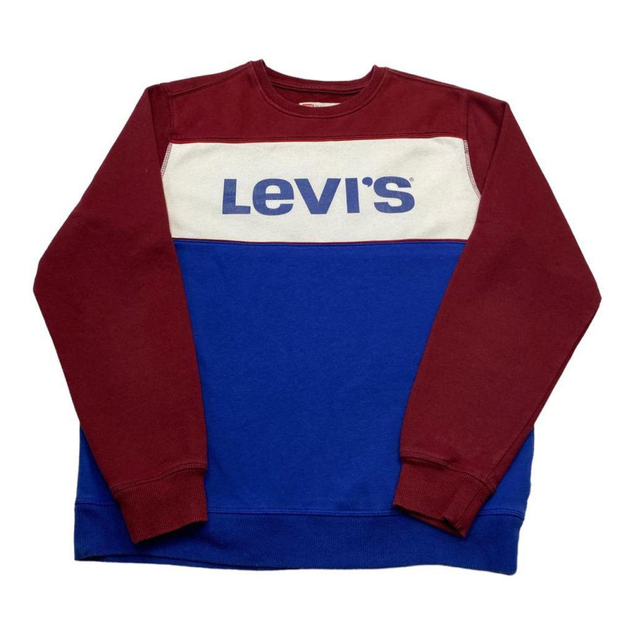 Levi's Vintage Burgundy Blue & Cream Spellout Sweatshirt