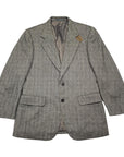 Burberrys Vintage Grey Herringbone Wool & Cashmere Button Up Blazer