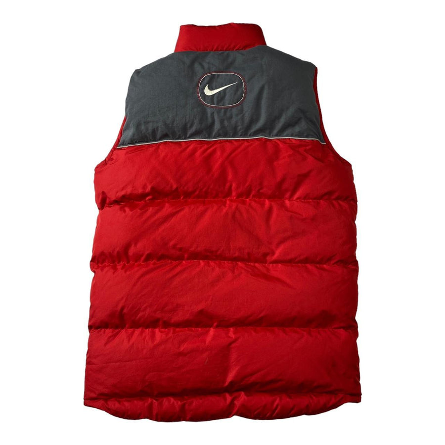 Nike Vintage Red & Grey Down Fill Retro Puffer Gilet