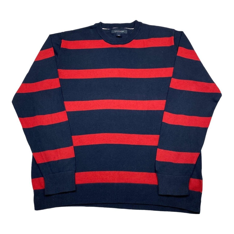 Tommy Hilfiger Vintage Navy & Red Fine Knit Jumper