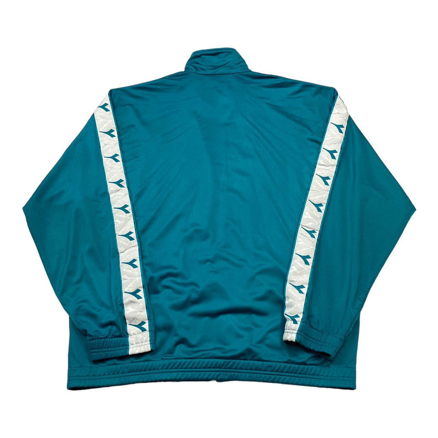 Diadora Vintage Teal Green Zip-Up Retro 80s Casuals Track Jacket
