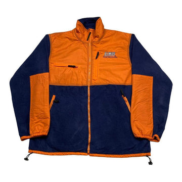 Reebok Vintage Navy & Orange Zip-Up Illinois Fighting Illini Fleece Jacket
