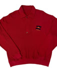 Burberrys Vintage 90s Red Pullover Collared Sweatshirt Jumper