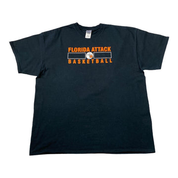 Gildan Vintage Black Florida Attack Basketball Spellout Retro Tee