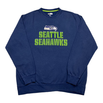NFL Vintage Navy Seattle Seahawks Spellout Sweatshirt