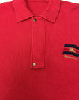 Burberrys Vintage 90s Red Pullover Collared Sweatshirt Jumper