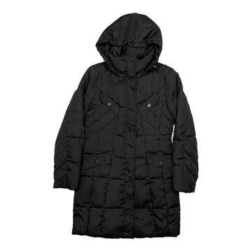 Calvin Klein Vintage Longline Down Fill Black Hooded Puffer Coat